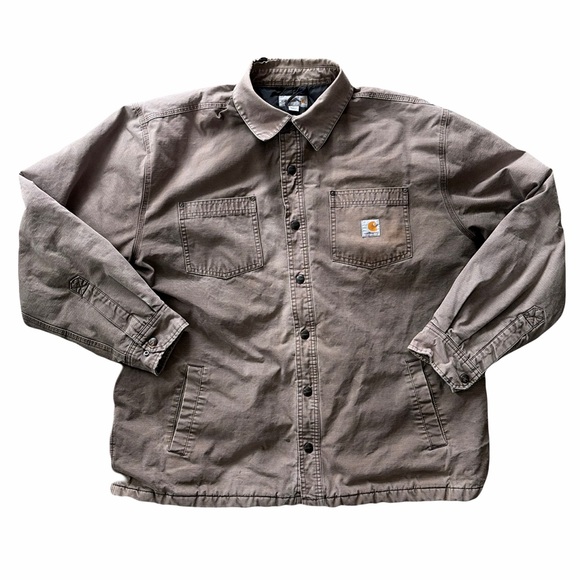 Carhartt Chatfeild Brown Snap Shirt Jacket